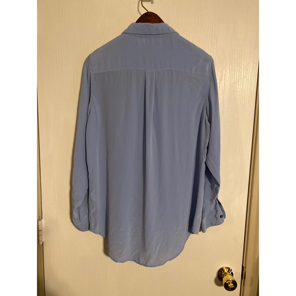 Two by Vince Camuto Light Blue 100% Silk Button Down Utility Shirt S 0704 - Picture 2 of 4